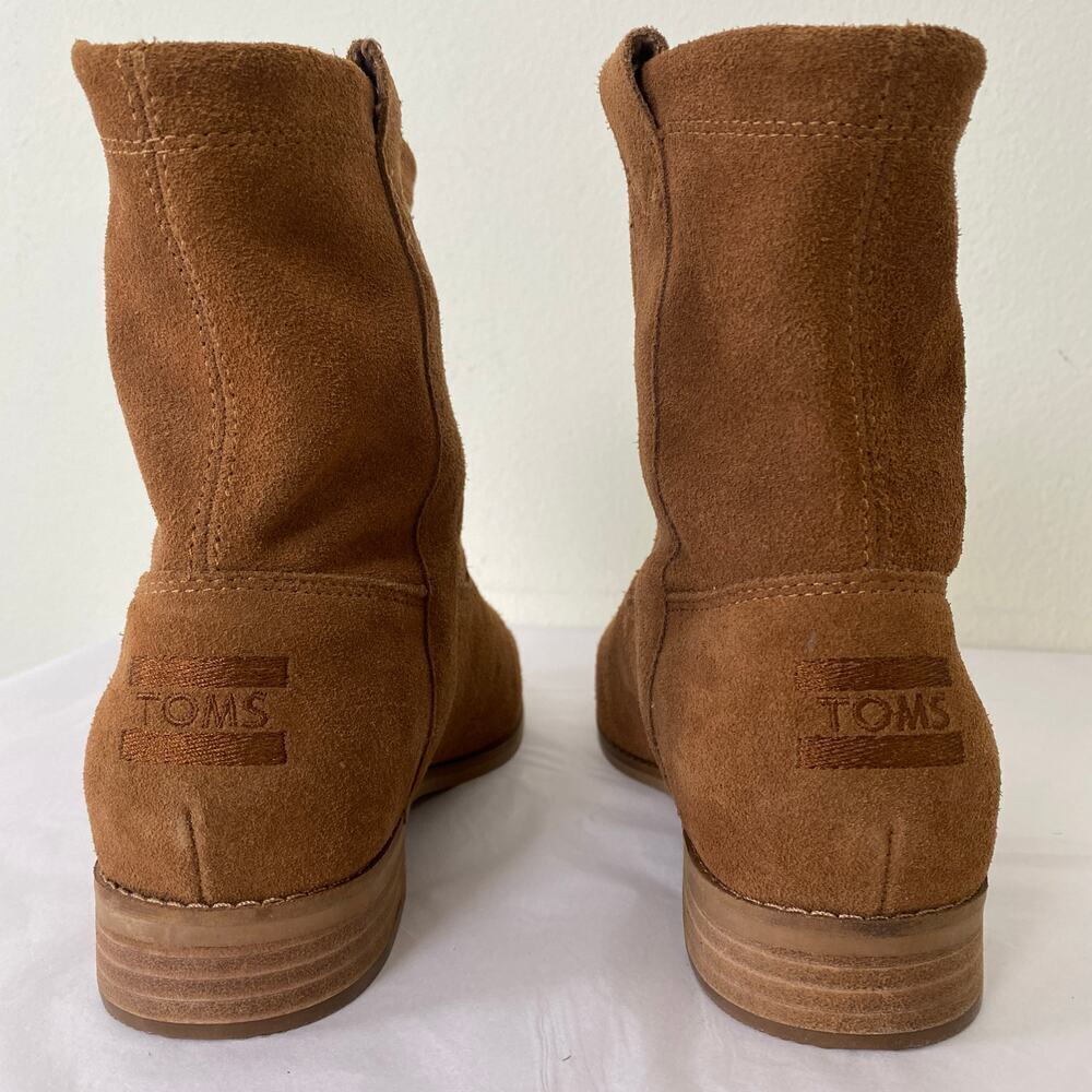 TOMS Laurel Cognac Suede Pull On Ankle Boots Tan Size 7.5 NWT - Picture 9 of 15